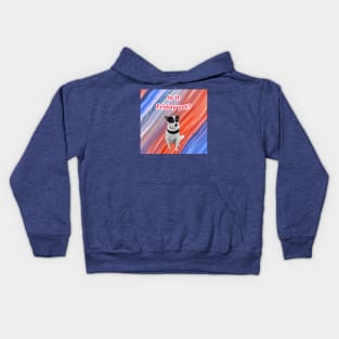 Abstract print with funny saying and dog Kids Hoodie